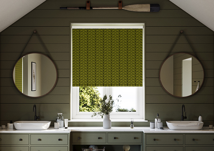 Orla Kiely Linear Stem, Olive & Black - Twist&Fit Roller Blind - Image 3